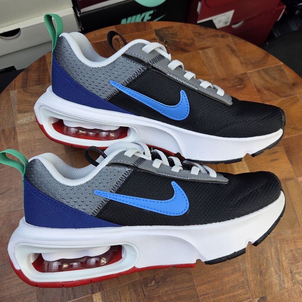 Nike Air Max DH9394-005 Kids Black Blue Mesh Running Athletic Shoes sz 2Y